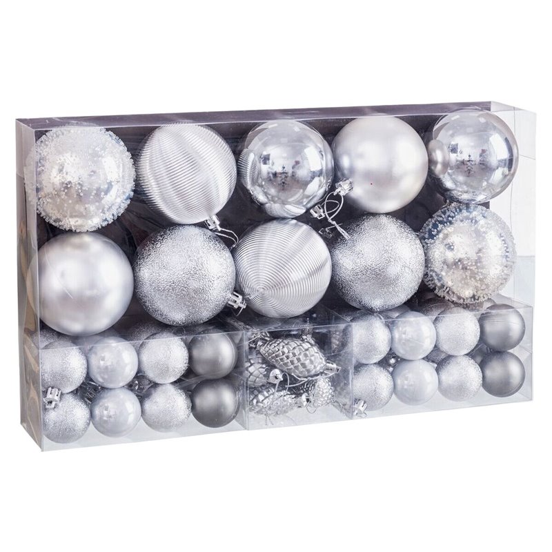 Image secondaire de Boules de Noël Argenté Plastique (50 Unités)