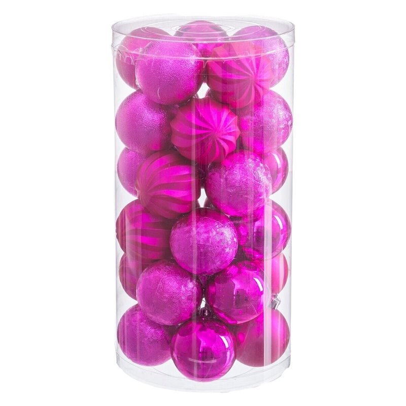 Image secondaire de Boules de Noël Fuchsia Plastique Ø 6 cm (30 Unités)