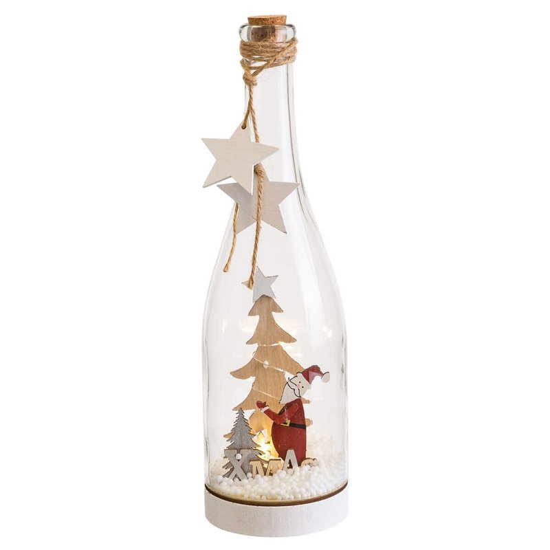 Décorations de Noël Multicouleur Père Noël Bouteille 8,3 x 8,3 x 28,5 cm