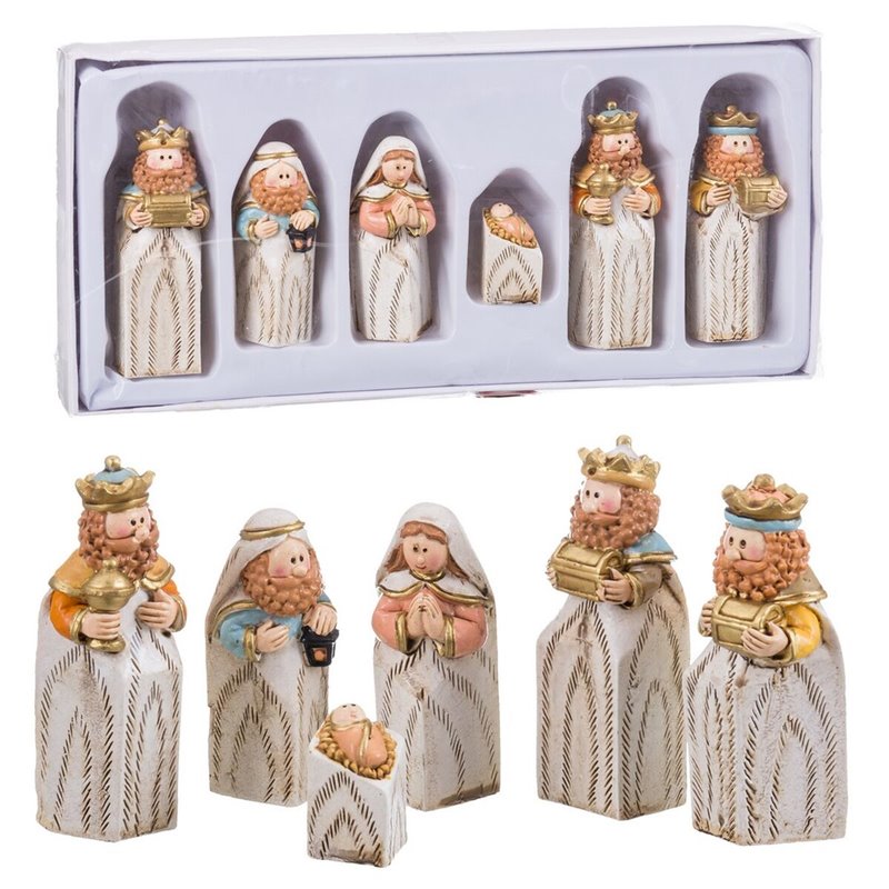 Crèche de Noël Multicouleur Résine Naissance/Crèche 25 x 11,5 x 3 cm