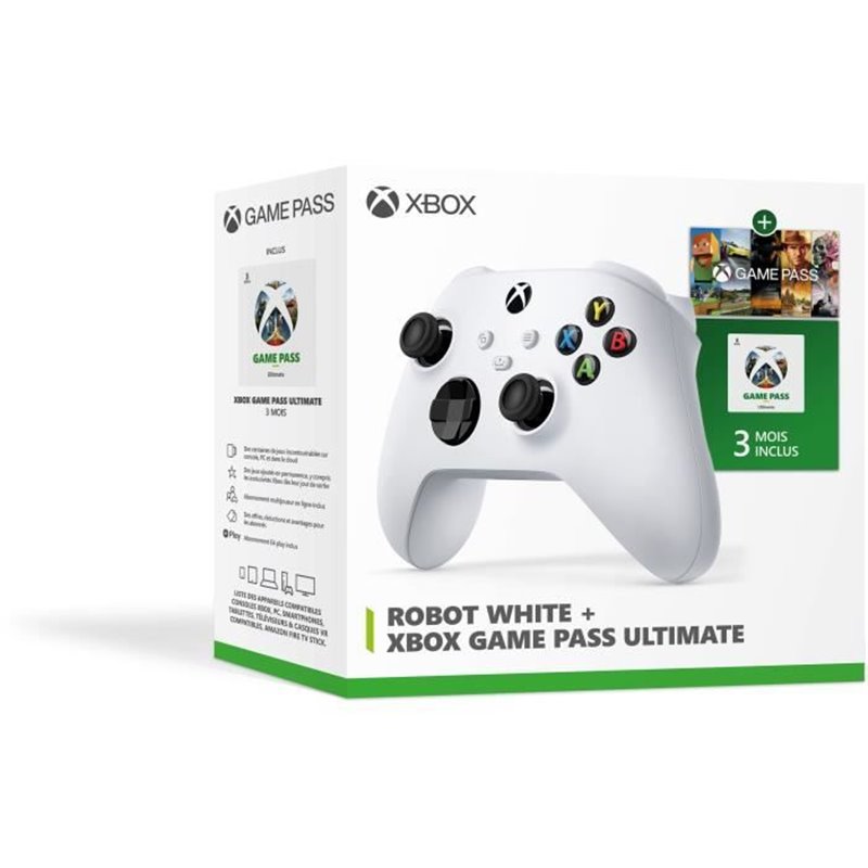 Pack Xbox Anywhere - Microsoft Xbox - Manette Robot Blanc + 3M GPU