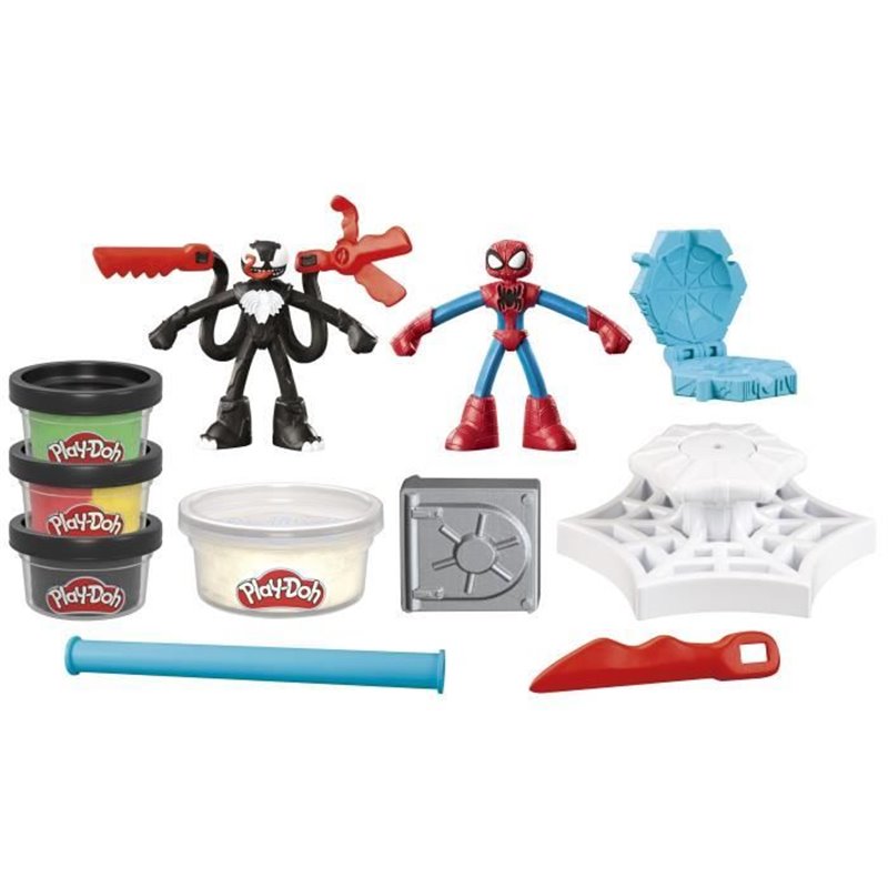 Image secondaire de Play-Doh Spider-Man, coffret Attaque tranchante avec 2 figurines flexibles, 7 accessoires et pâte a modeler, des 4 ans, Marvel