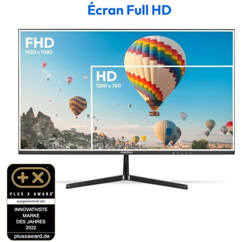 Image secondaire de Moniteur grand écran - MEDION - AKOYA P52218 MD 20150 - 54,6 cm (22'') Full HD - HDR10 - HDMI - Sans cadre