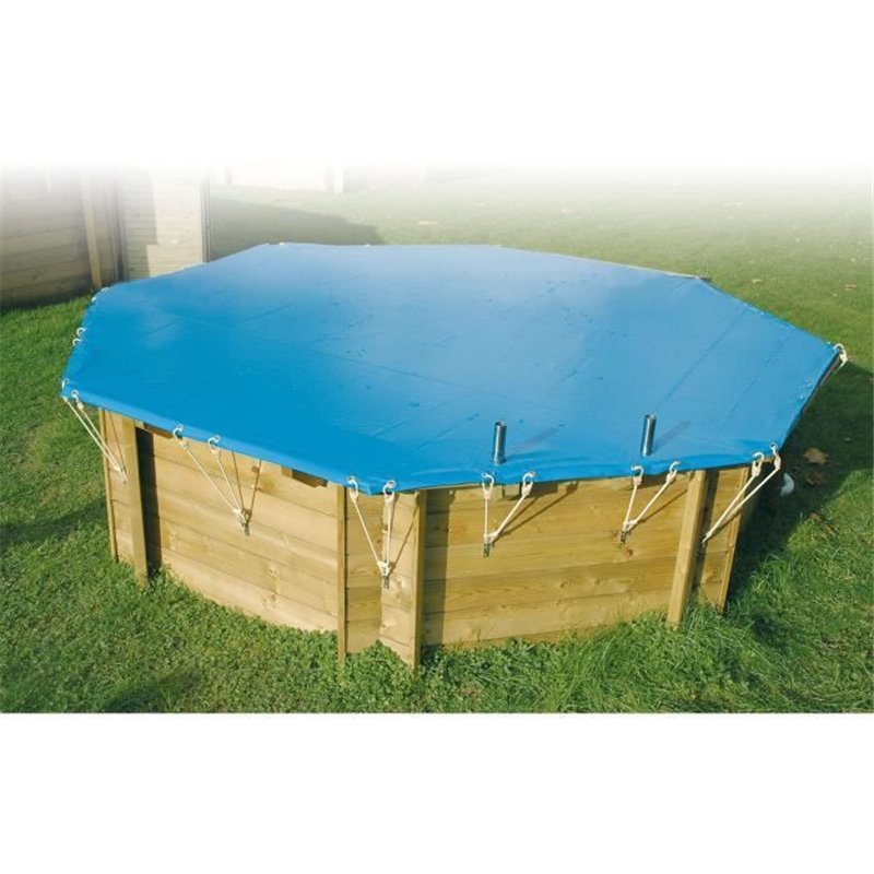 Bâche d'hiver et de sécurité pour piscine bois - UBBINK - Rectangulaire 200x350 - Epaisseur 550gr - Conforme NF P 90-308