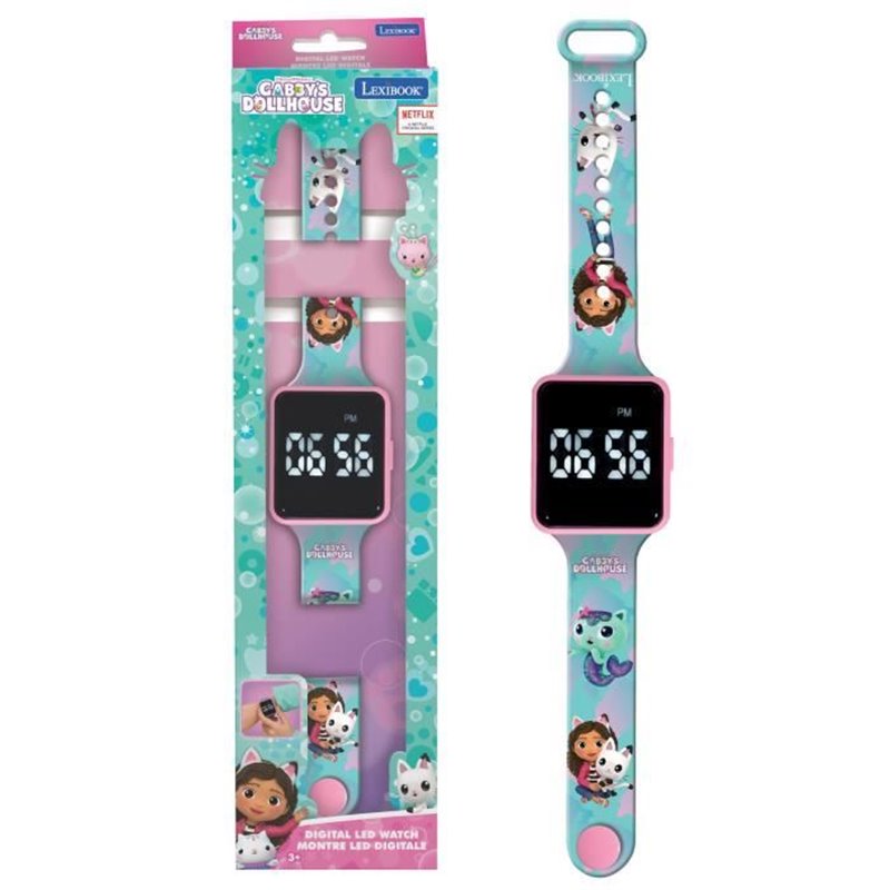 Lexibook - Gabby et la Maison Magique - Montre LED connectée - Bracelet ajustable