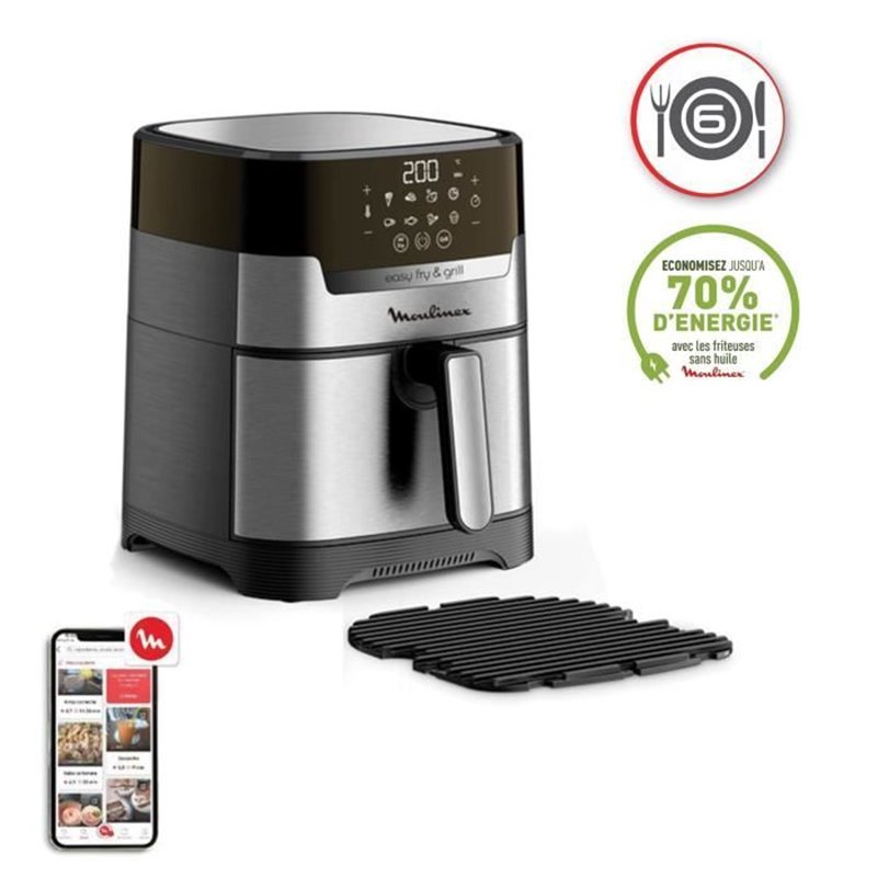 Moulinex EZ505D10 friteuse Unique 4,2 L Autonome 1400 W Friteuse d'air chaud Acier inoxydable