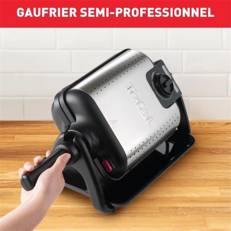 Image secondaire de Tefal WM756D moule à gaufres 2 gaufre(s) 1200 W Noir, Acier inoxydable