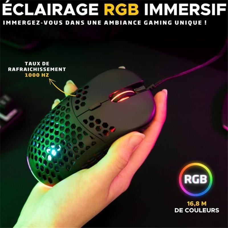 Image secondaire de Souris Gamer filaire - The G-Lab - KULT-OXYGEN - RGB - 12800 DPI - Noir