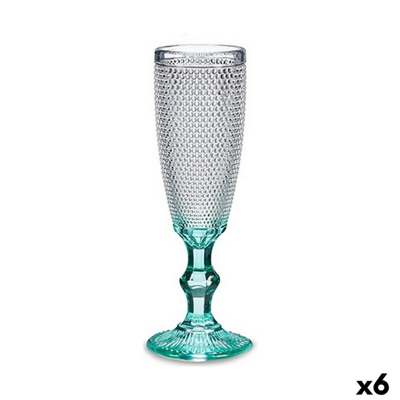 Image secondaire de Coupe de champagne Turquoise Points verre 6 Unités (185 ml)