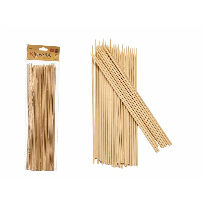 Image secondaire de Ensemble de brochettes pour barbecue Bambou 0,3 x 30 x 0,3 cm (48 Unités)