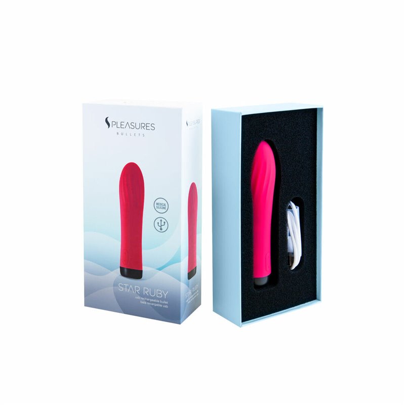 Vibromasseur à boules S Pleasures Rose Cerise (13,7 x 3,5 cm)