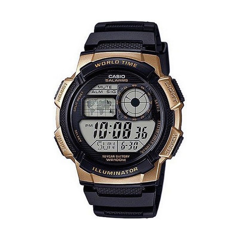 Montre Homme Casio WORLD TIME ILLUMINATOR - 5 ALARMS, 10 YEAR BATTERY Noir (Ø 43 mm) (Ø 45 mm) (Ø 40 mm)