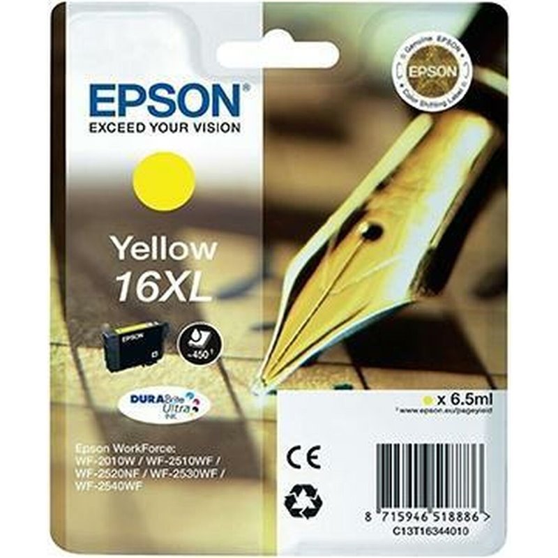 Image secondaire de Cartouche d'encre originale Epson DURABRITE ULTRA INK - Nº16XL Jaune (10 Unités)
