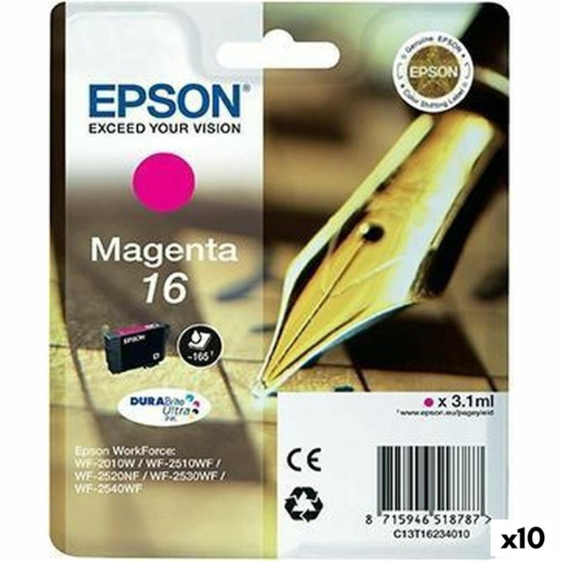 Cartouche d'encre originale Epson DURABRITE ULTRA INK - Nº 16 Magenta (10 Unités)