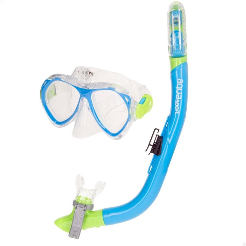 Image secondaire de Masque de Plongée avec Tube pour Enfants AquaSport Bleu (2 Unités)