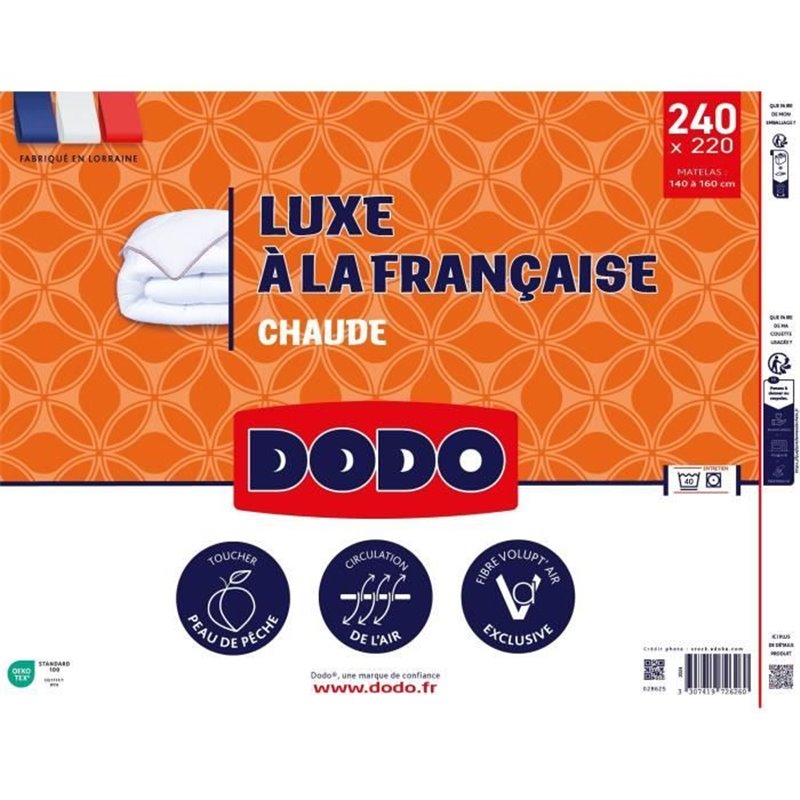 Image secondaire de DODO - Couette - Luxe à la Française - 220 x 240 cm - 350g/m² - VOLUPT'AIR - Blanc