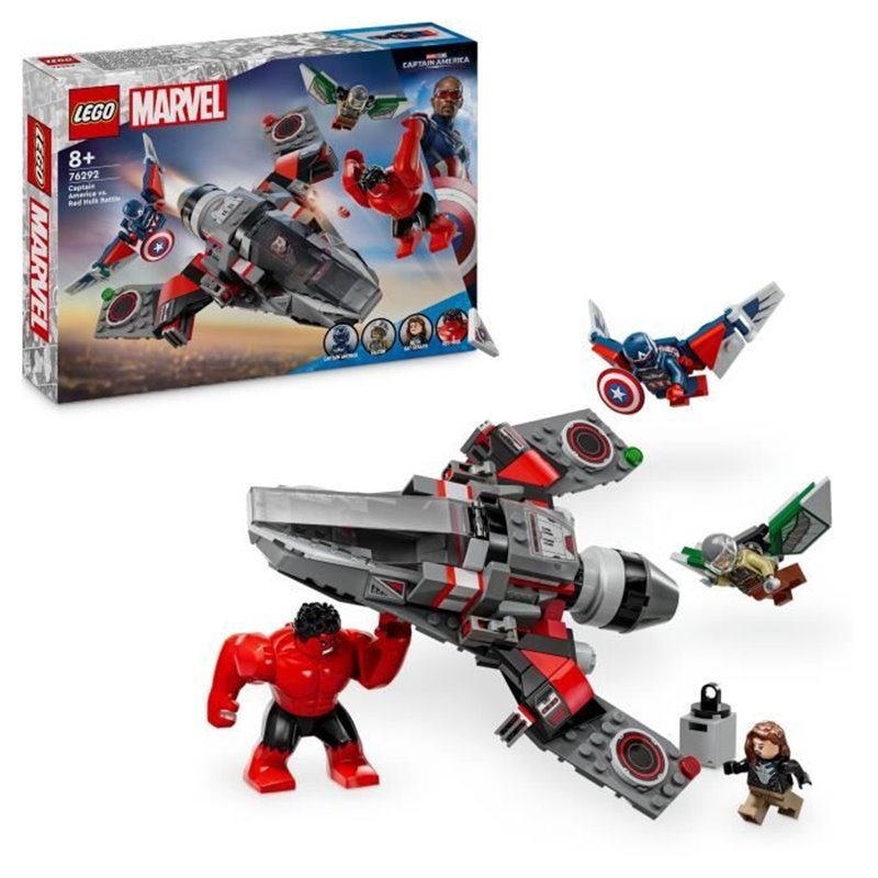 LEGO Marvel 76292 Captain America vs Hulk rouge - Avion de chasse à construire