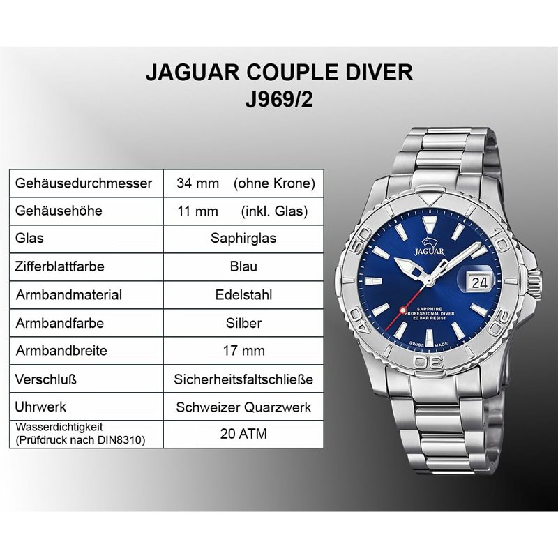 Image secondaire de Montre Homme Jaguar Argenté