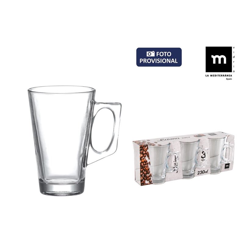 Image secondaire de Lot de tasses La Mediterránea Carina Multicouleur 230 ml 16 Unités 3 Pièces