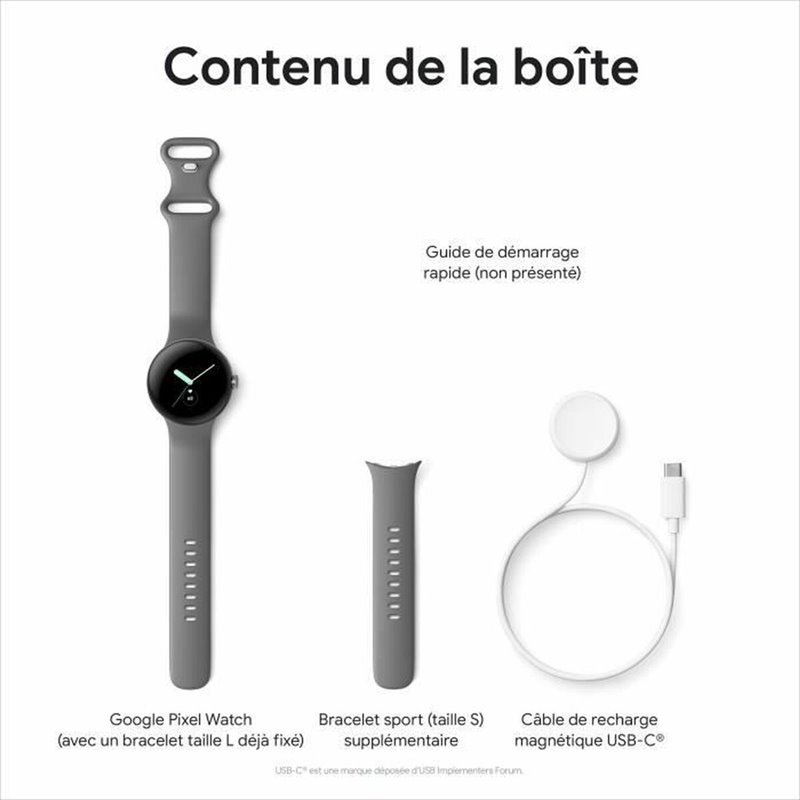 Image secondaire de Montre intelligente Google Pixel Watch GA04300 Noir Noir mat 1,2