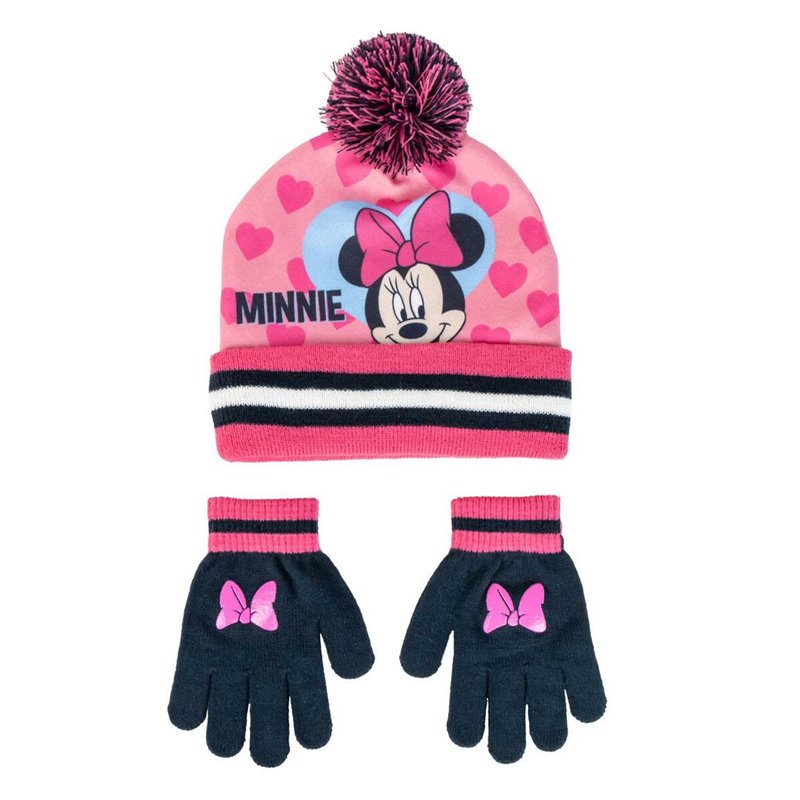 Bonnet et gants Minnie Mouse Rose (Taille unique)