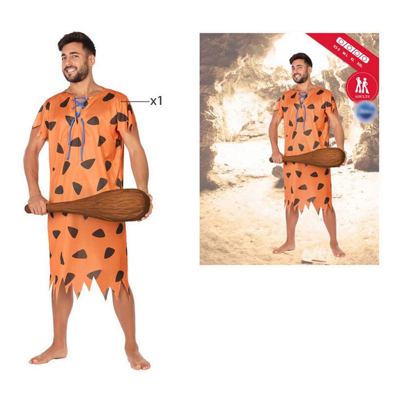 Image secondaire de Déguisement pour Adultes Homme des cavernes Orange (2 Pièces)