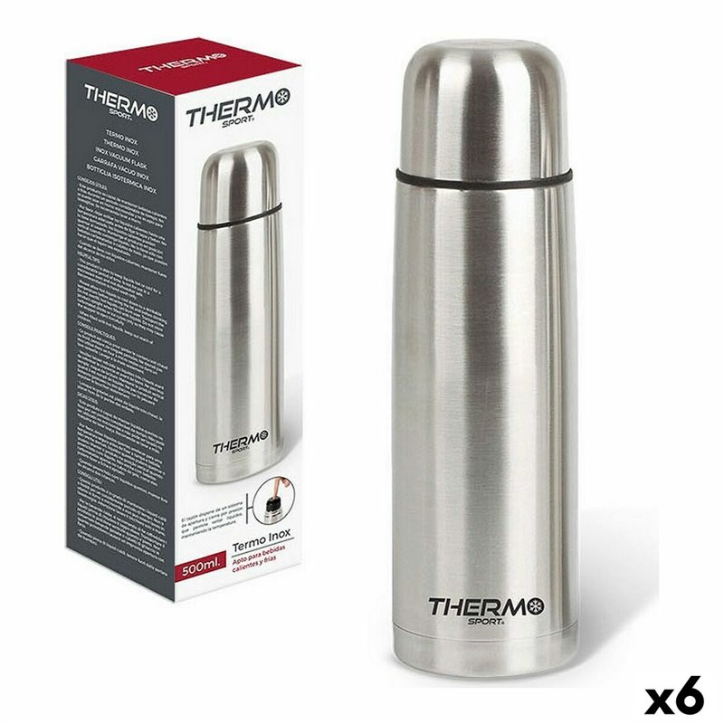 Thermos pour aliments ThermoSport Acier inoxydable 500 ml 6,8 x 24,5 cm (6 Unités)