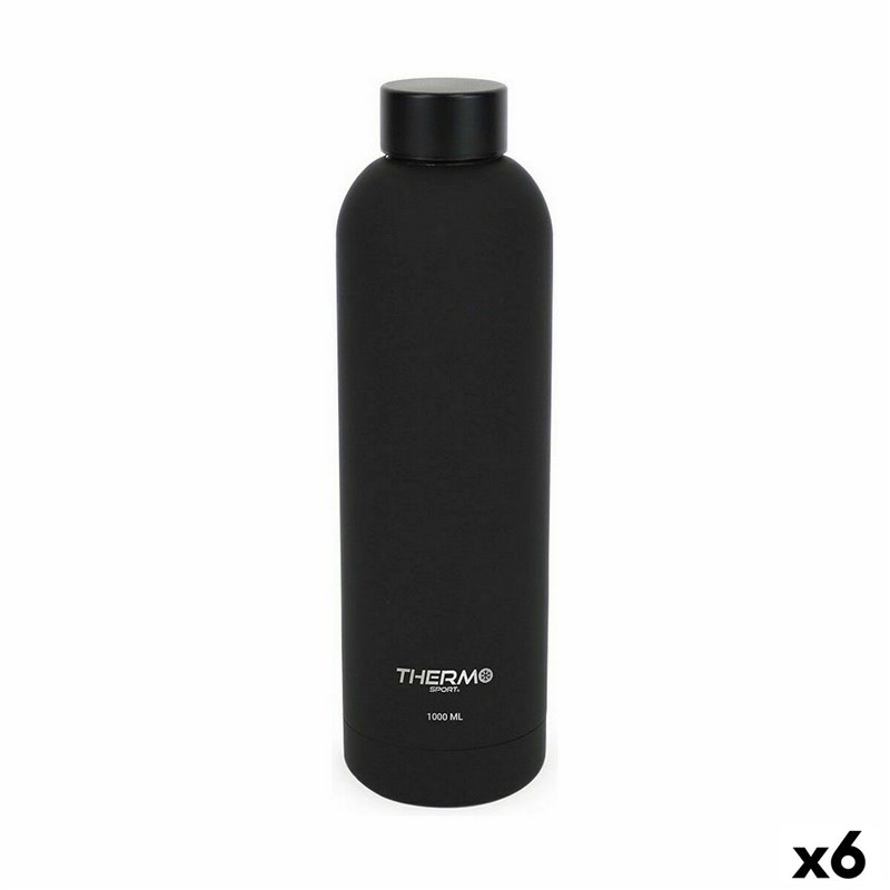 Bouteille Thermique ThermoSport Soft Touch Noir 1 L (6 Unités)