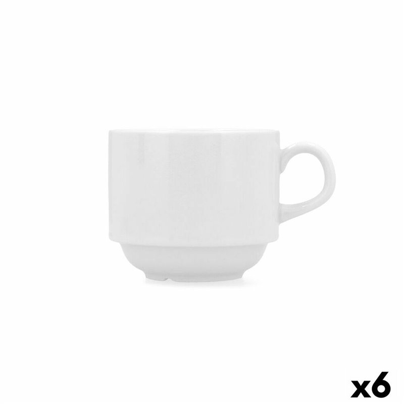 Image secondaire de Tasse à infusion Bidasoa Glacial Blanc Céramique 250 ml (6 Unités) (Pack 6x)