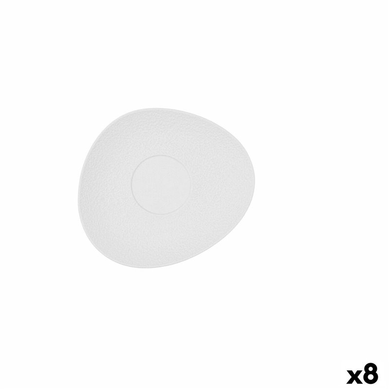 Assiette Bidasoa Fosil Blanc Céramique Alumine 15,8 x 13,8 x 2 cm Café (8 Unités)