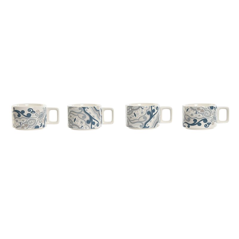 Ensemble de tasses à café Home ESPRIT Beige Gris Rose Lila Métal Bambou Dolomite 260 ml