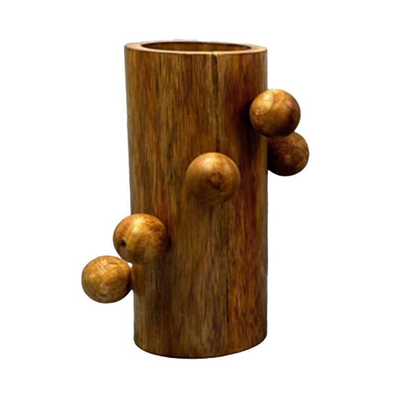 Vase Home ESPRIT Marron Bois de manguier 16 x 16 x 23 cm