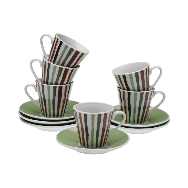 Lot de tasses avec soucoupes Versa Ligne Porcelaine