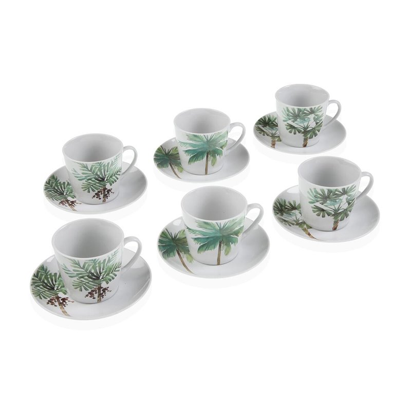 Lot de tasses avec soucoupes Versa Porcelaine Volets