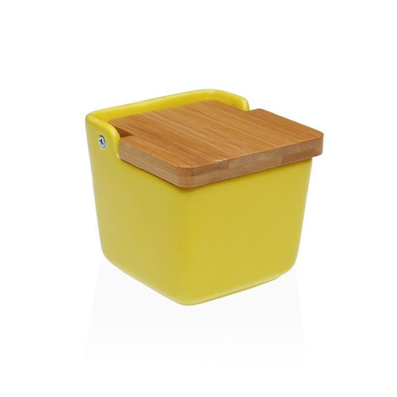 Salière avec couvercle Versa Jaune Céramique 8,8 x 8,5 x 8,8 cm