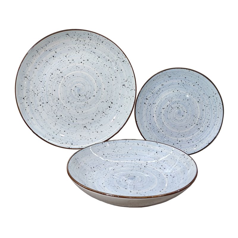 Assiettes Versa Lua Bleu Porcelaine 18 Pièces