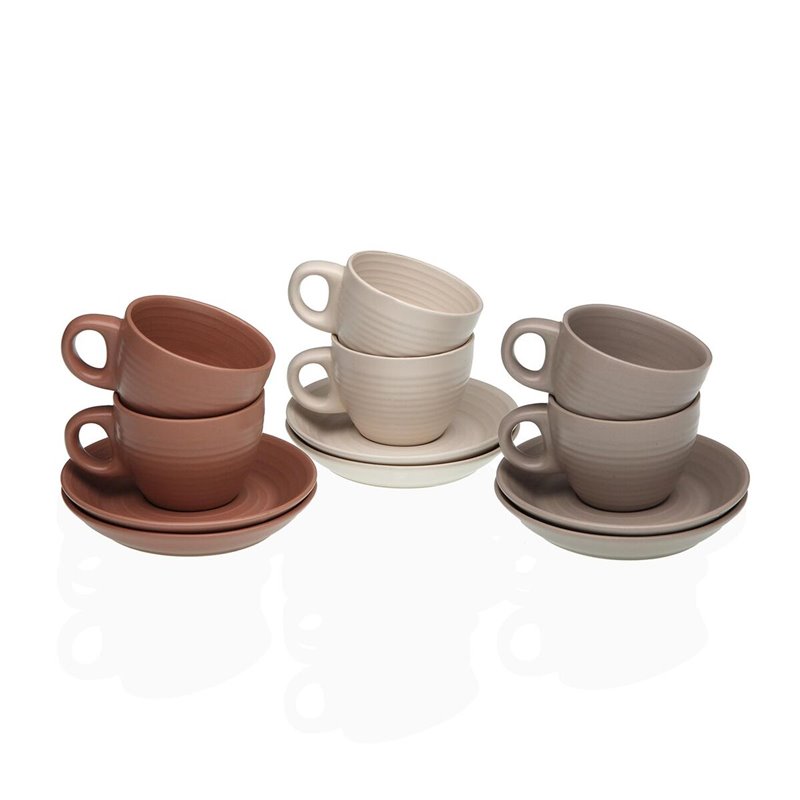 Lot de tasses avec soucoupes Versa Awa Grès