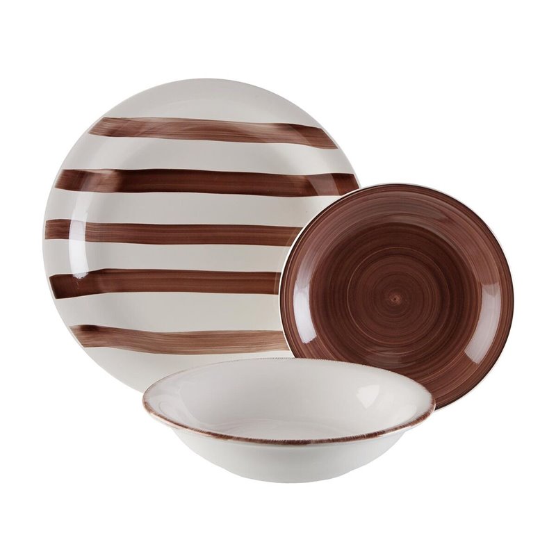 Assiettes Versa Ligia Marron 26,5 x 26,5 cm 18 Pièces