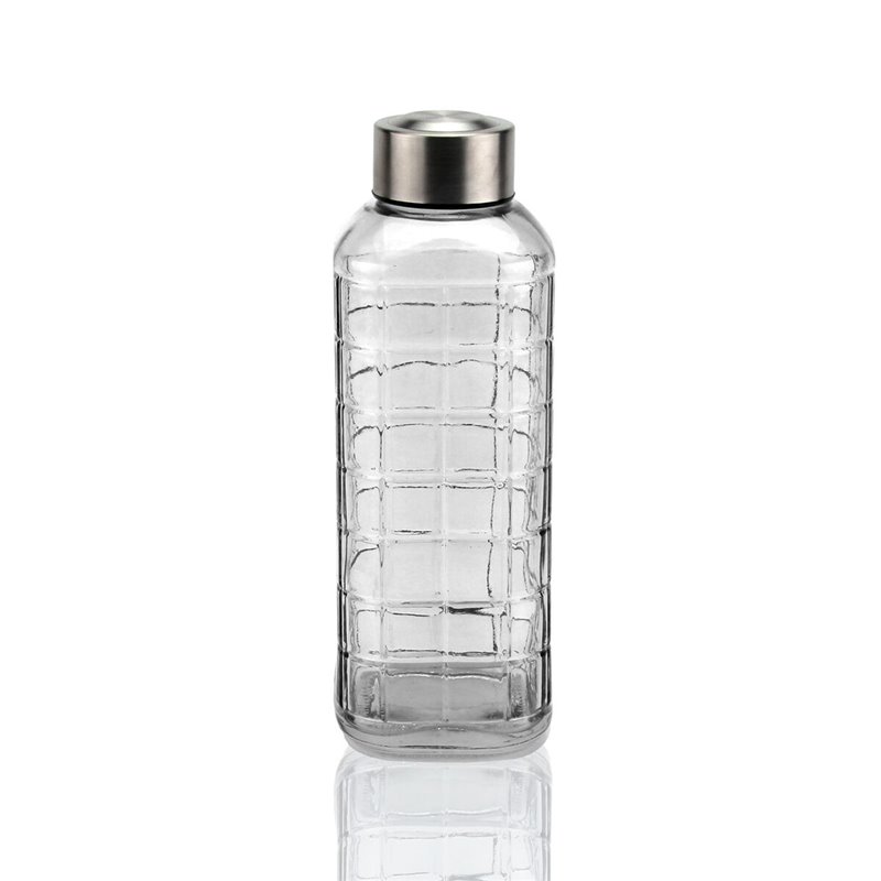 Bouteille d'eau Versa Transparent verre Aluminium 1 L 8,2 x 23,5 x 8,2 cm