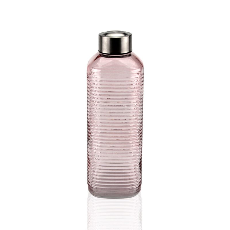 Bouteille d'eau Versa Rose verre Aluminium 1 L 8,3 x 23,5 x 8,3 cm