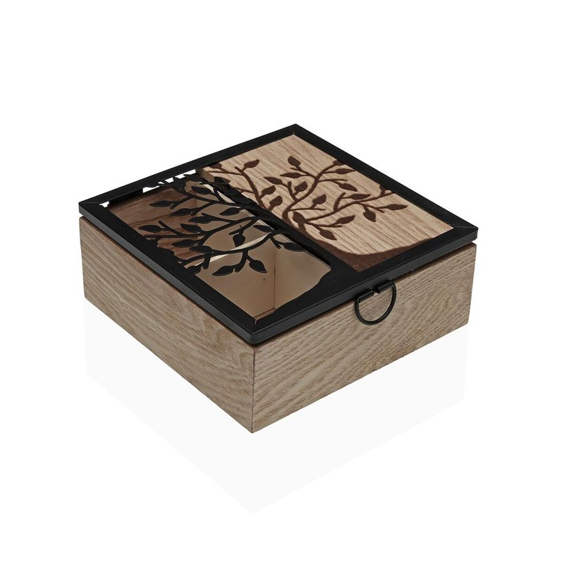 Boîte pour infusions Versa Bois 16,7 x 6,5 x 16,2 cm Arbre de vie