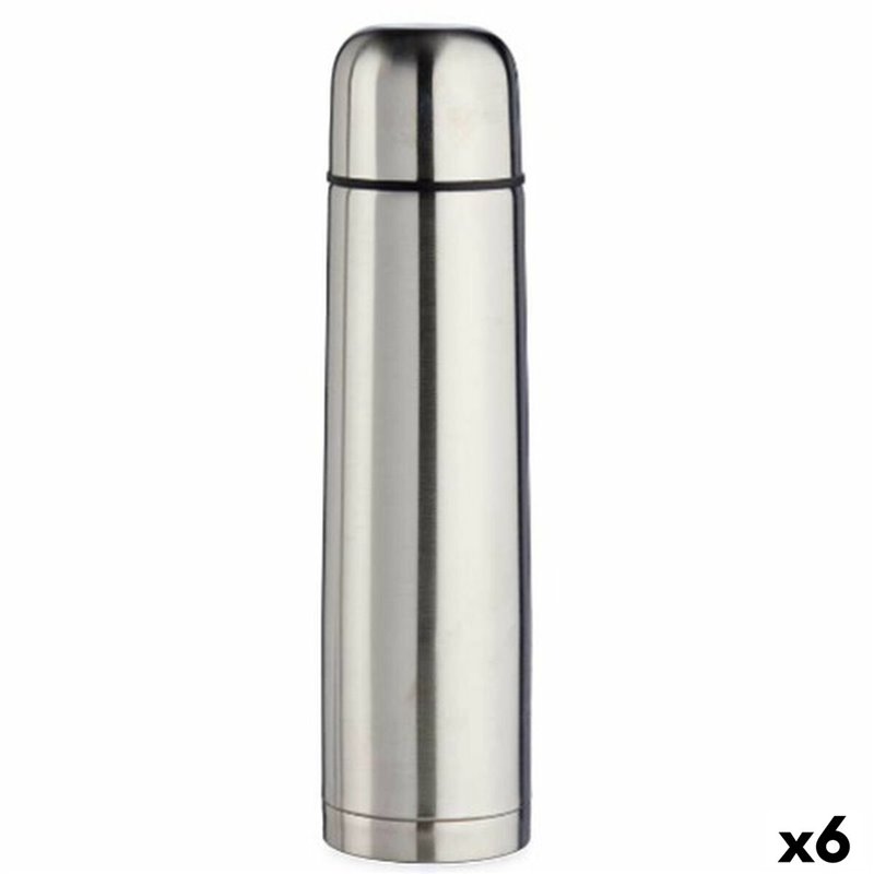 Thermos Argenté 1 L Acier inoxydable (6 Unités)