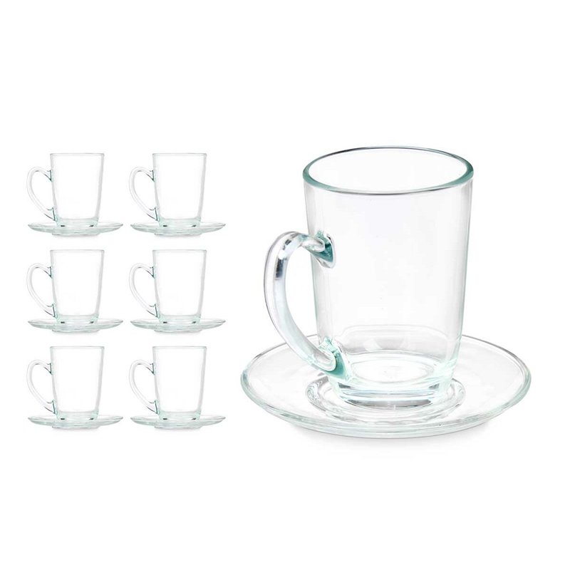 Image secondaire de Tasse avec sous-tasse Transparent verre 200 ml (6 Unités)