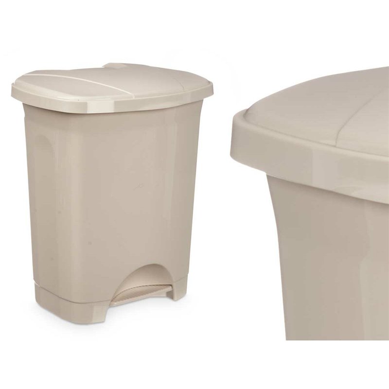 Image secondaire de Poubelle à pédale Beige Plastique 10 L (8 Unités)