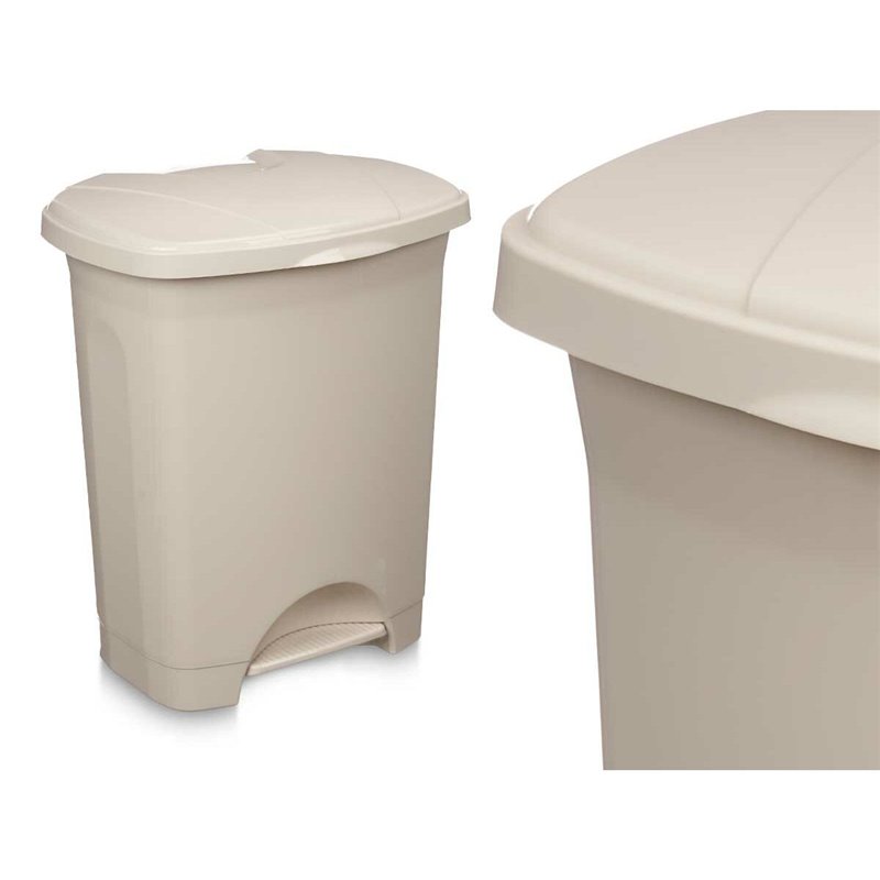 Image secondaire de Poubelle à pédale Beige Plastique 30 L (4 Unités)