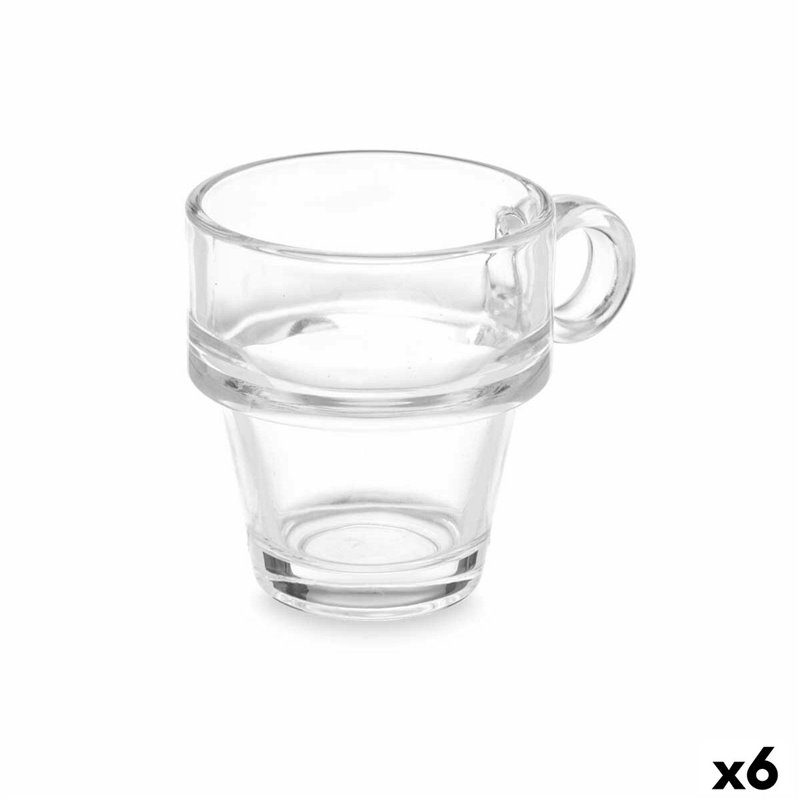 Tasse Transparent verre 90 ml (6 Unités)