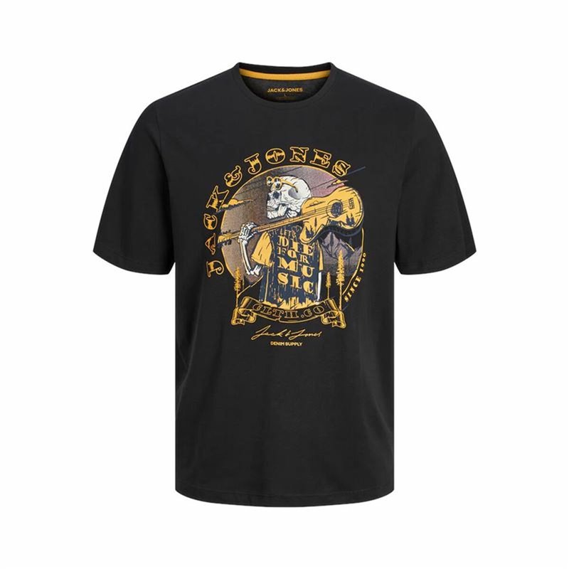 T-shirt à manches courtes homme Jack & Jones skull Rock Crew Noir