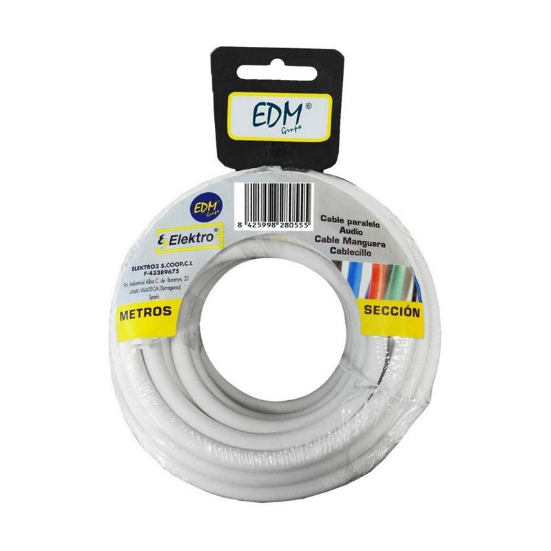 Câble EDM 28004 Blanc 20 m 2 X 0,5 mm