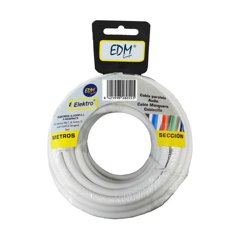 Câble EDM 28060 Blanc 2 x 1,5 mm 5 m