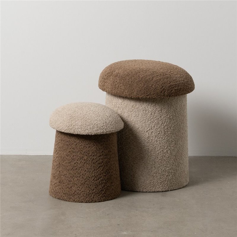 Image secondaire de Pouf Marron Beige Bois MDF 40 x 40 x 48 cm (2 Unités)